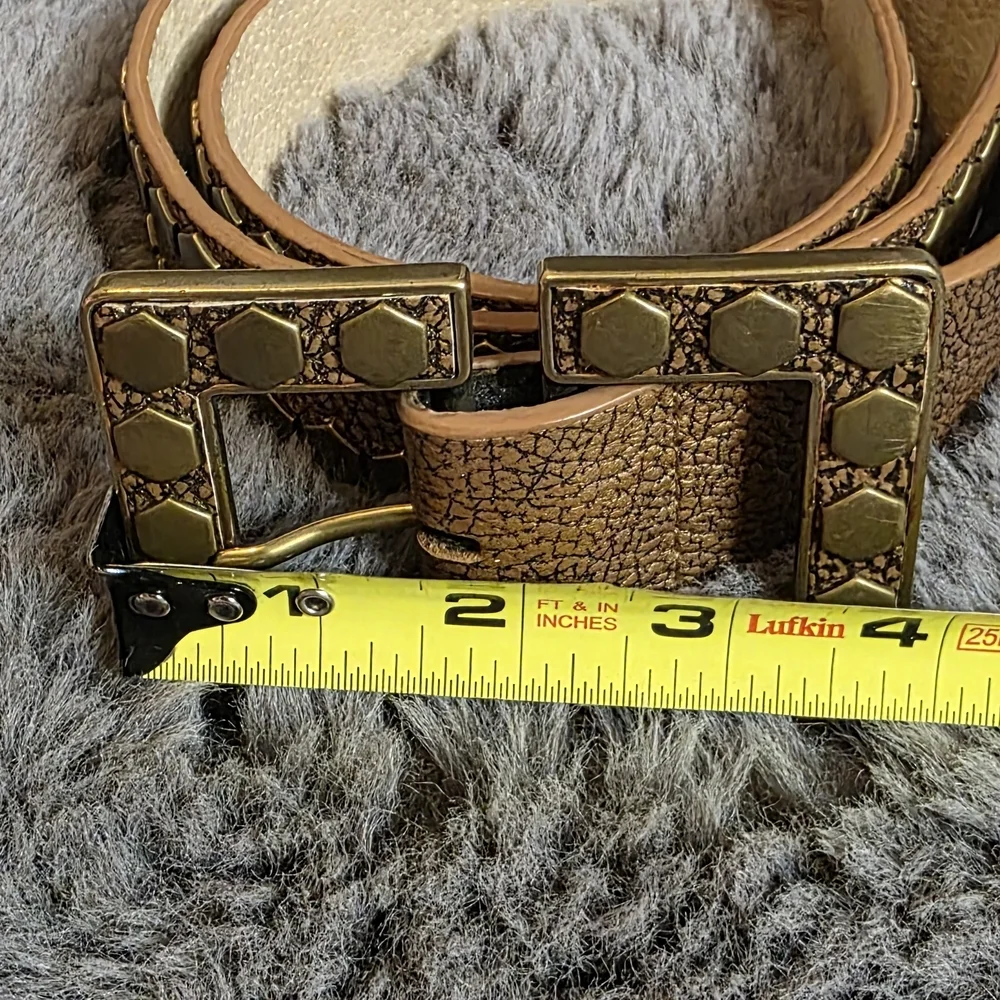 Leatherock Textured Brown Belt with Gold Buckle Medium